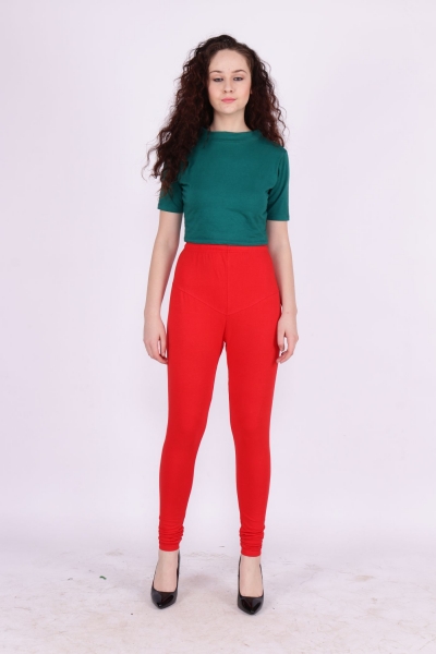 Candy Apple Color Churidar Leggings